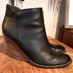 Reba Leather Wedge Booties